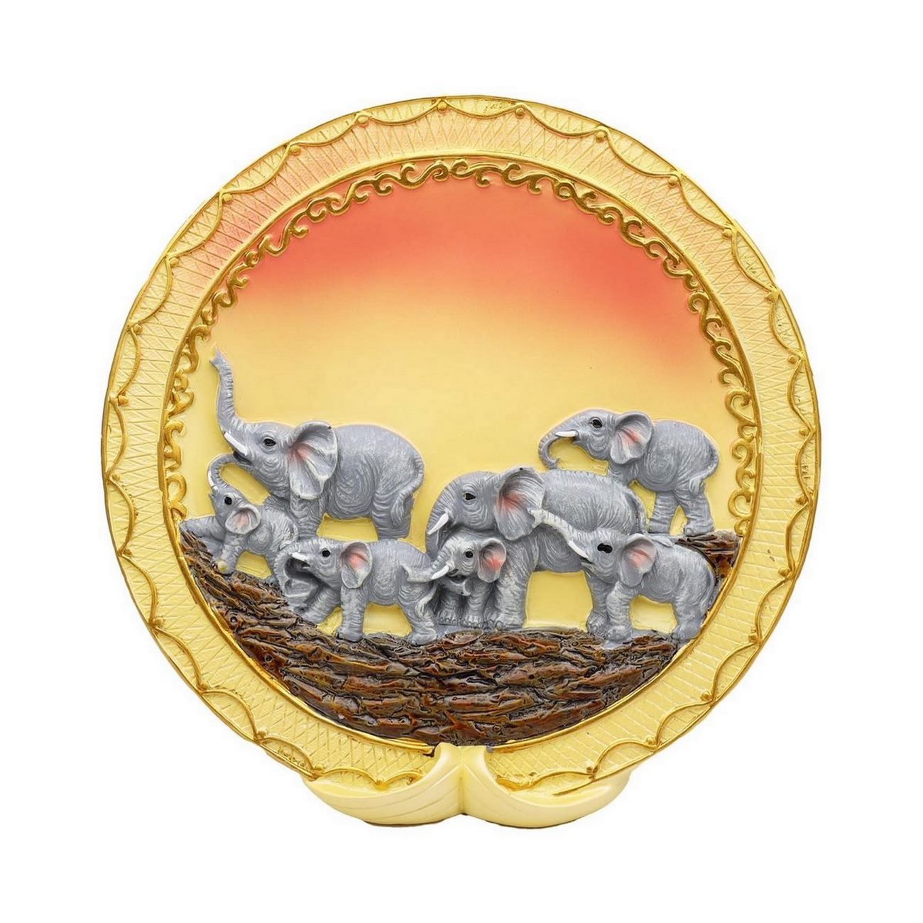 Elefantes Plato Decoración Atardecer Ganesha Centro De Mesa